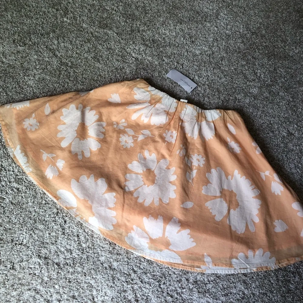 New American Eagle Outfitters Boho Hawaiian Beach Peach floral Mini Skirt sz XS - Image 3