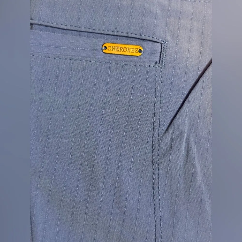 Cherokee Statement Women’s Scrubs Pant Mid-Rise Tapered Leg Ciel Blue 2XL Petite - Image 6