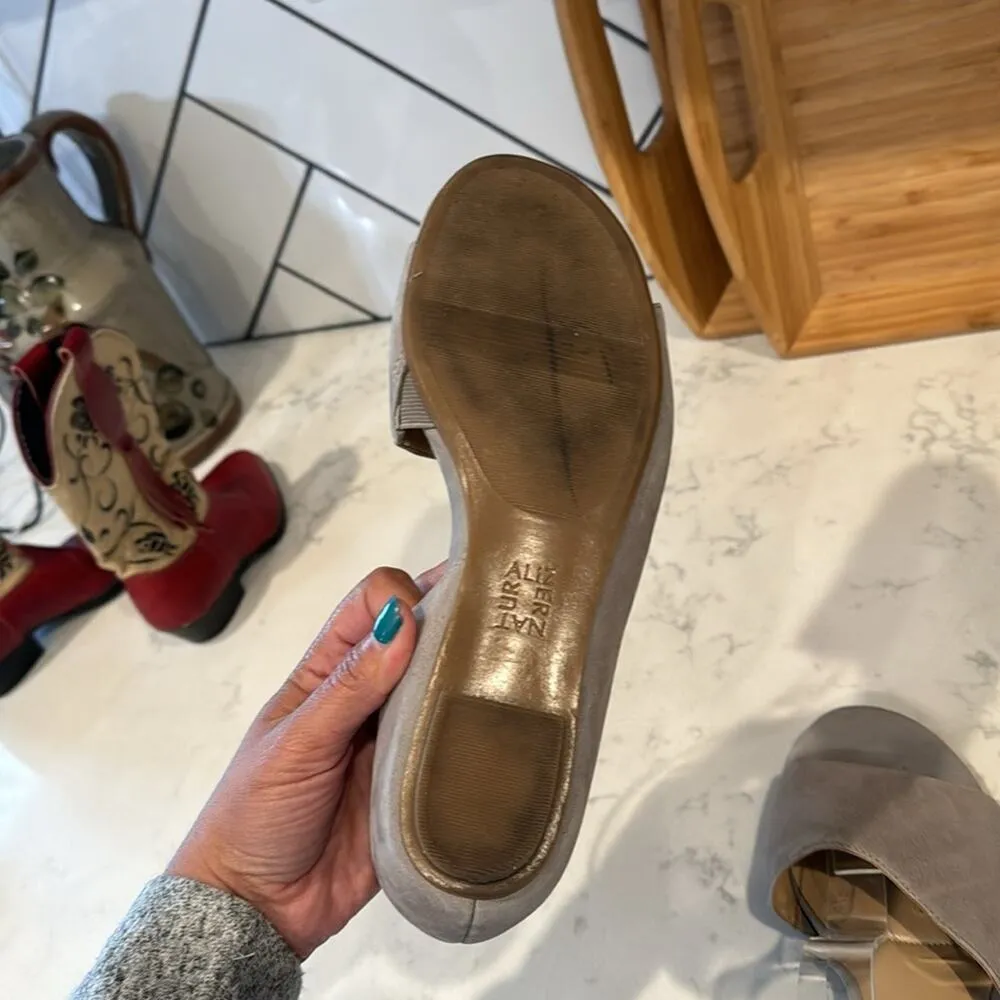 Naturalizer  Lucie D'Orsay Flat Turtle Dove Nubuck suede sandals size 7.5 - Image 6