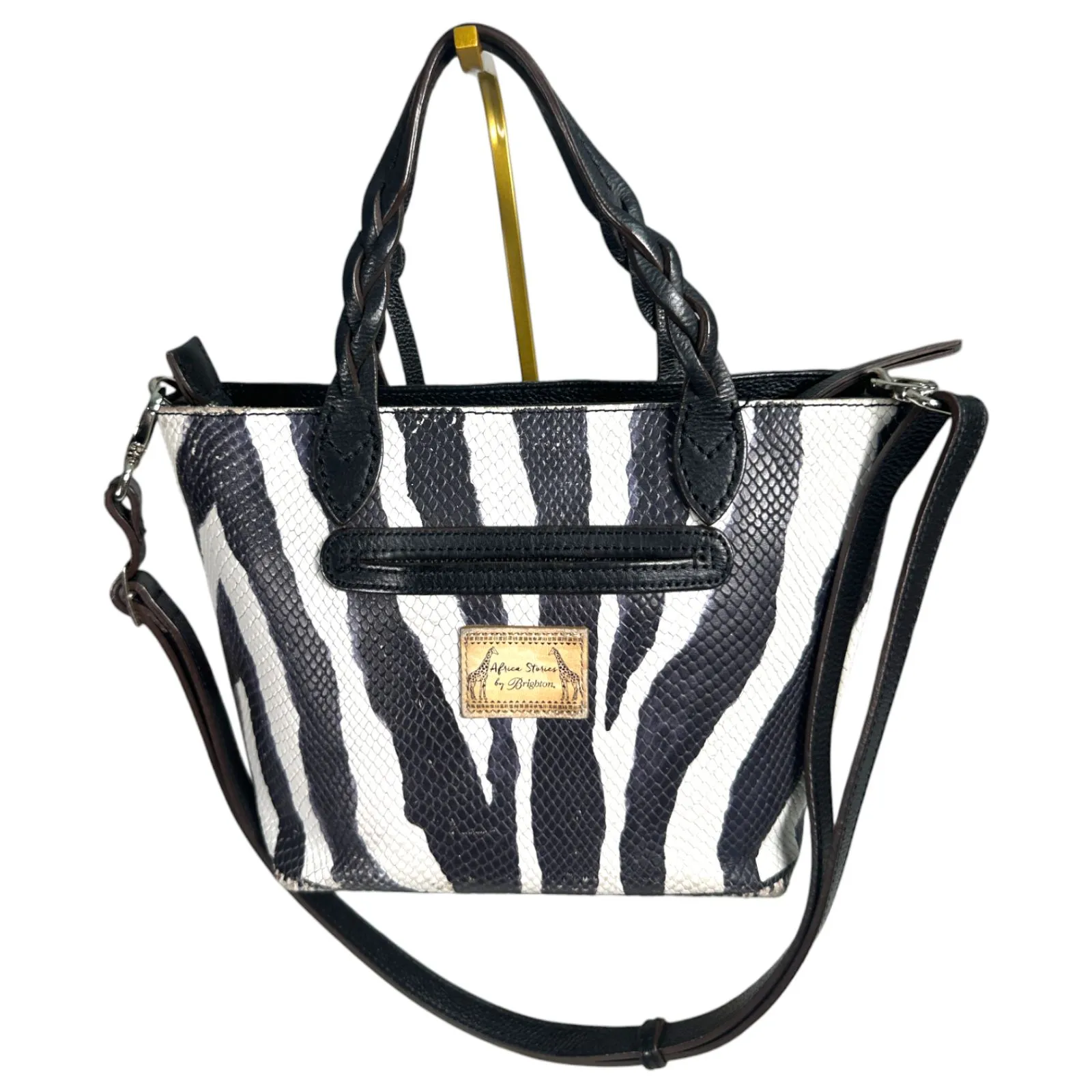 Brighton Africa Stories Zeena Butterfly Zebra Leather Purse Shoulder Crossbody - Image 3