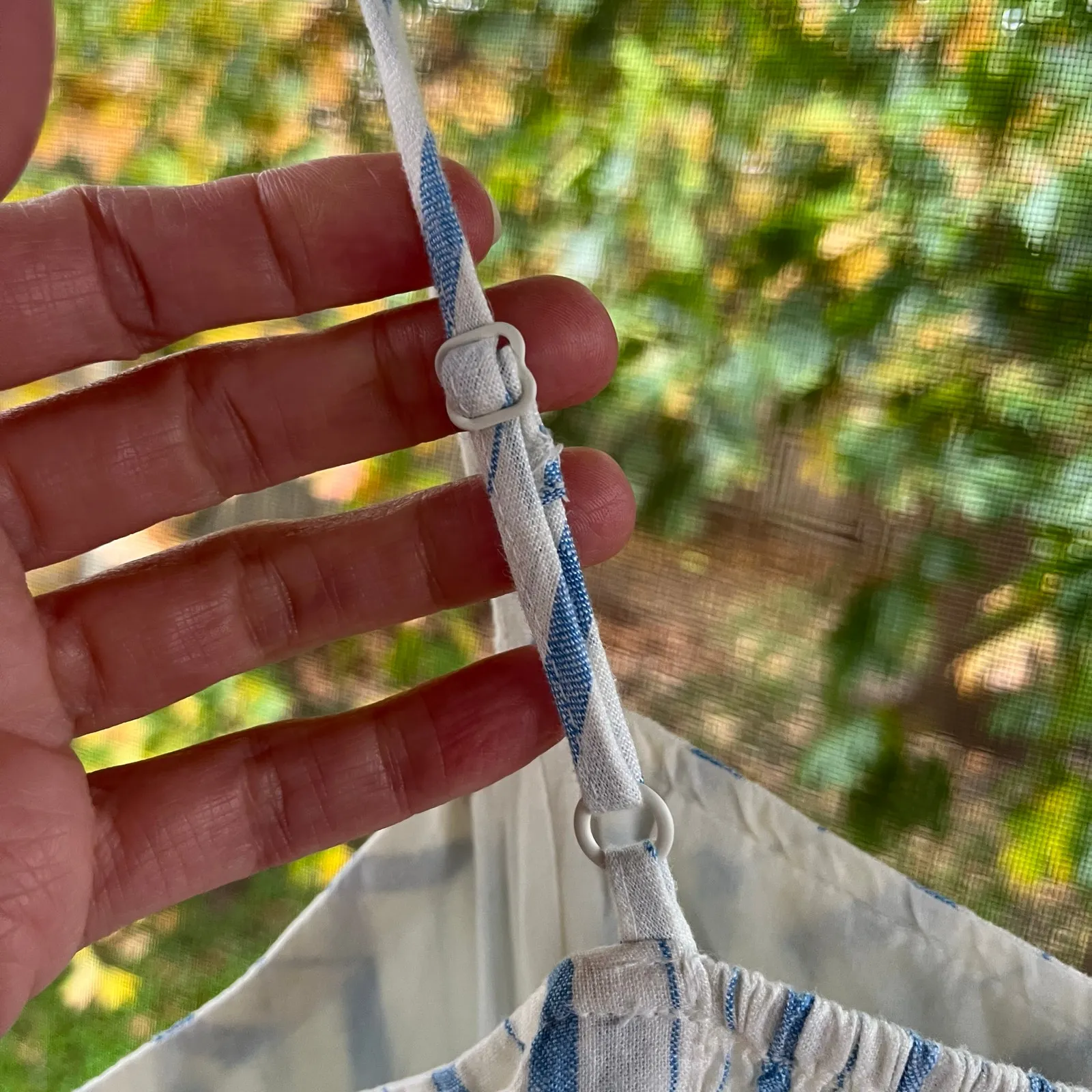 Aerie Love Of Linen Blend Mini Dress White And Blue Stripe Size M. NEW - Image 8