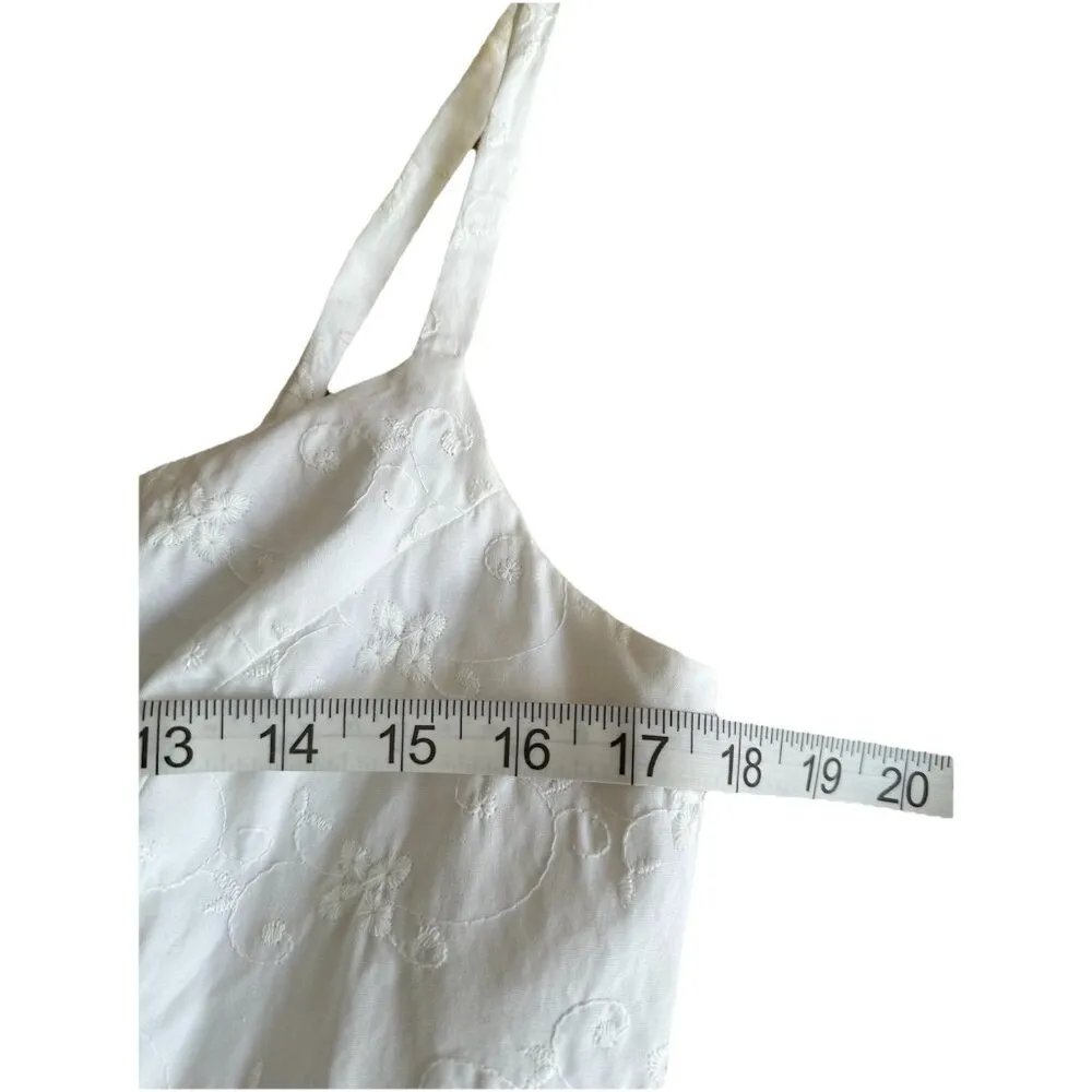 Robin Jordan Square Neck Midi White Dress Belted Waist Textured Timeless Sz 10 - Image 7