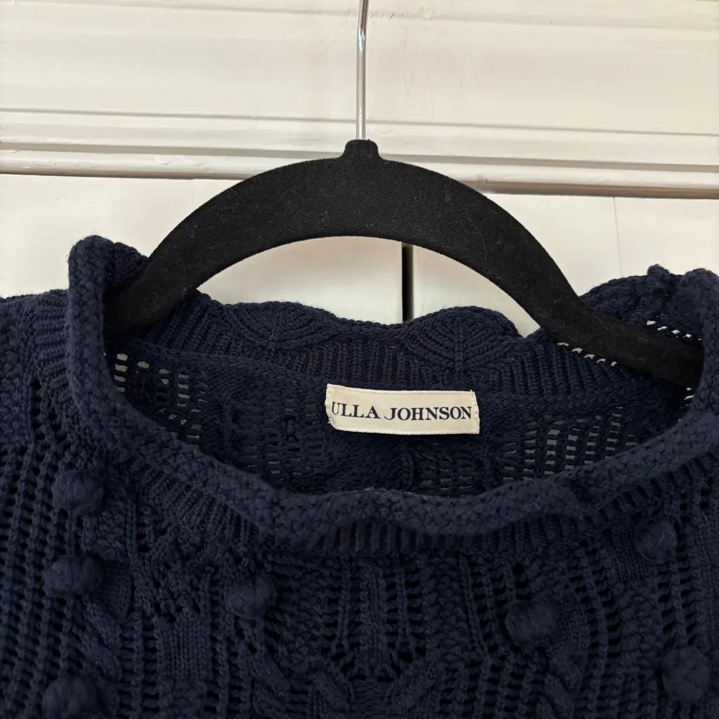 Ulla Johnson Celeste Sweater Midnight Popcorn Navy Blue Knit Pullover Size Small - Image 10