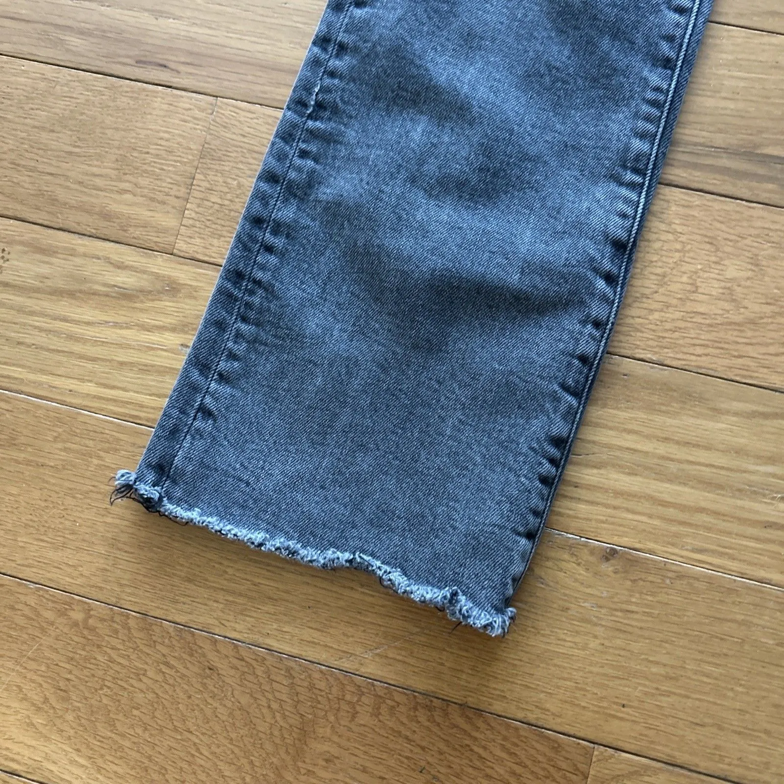 Trave Colette Kick Flare Raw Hem Jeans Women's Size 26 Touch of Grey Gray - Image 9