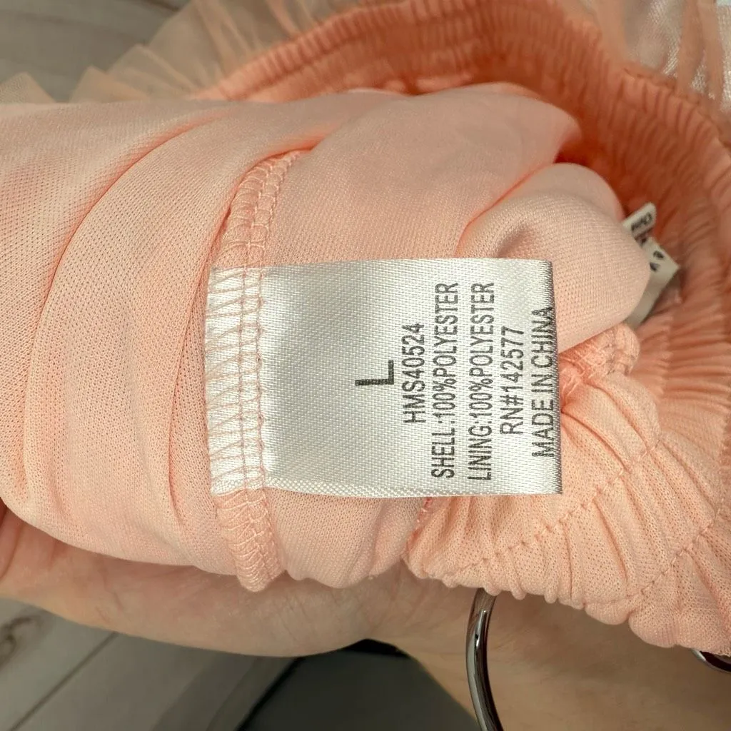 Haute Monde Women’s Large Pink Tulle Ruffle Pleated Skirt Whimsical Fairy - Image 4