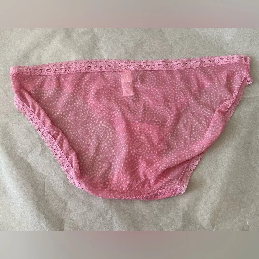 Old Navy Pink Circle Print Mesh Lace Trim Bikini Size Large - Image 5