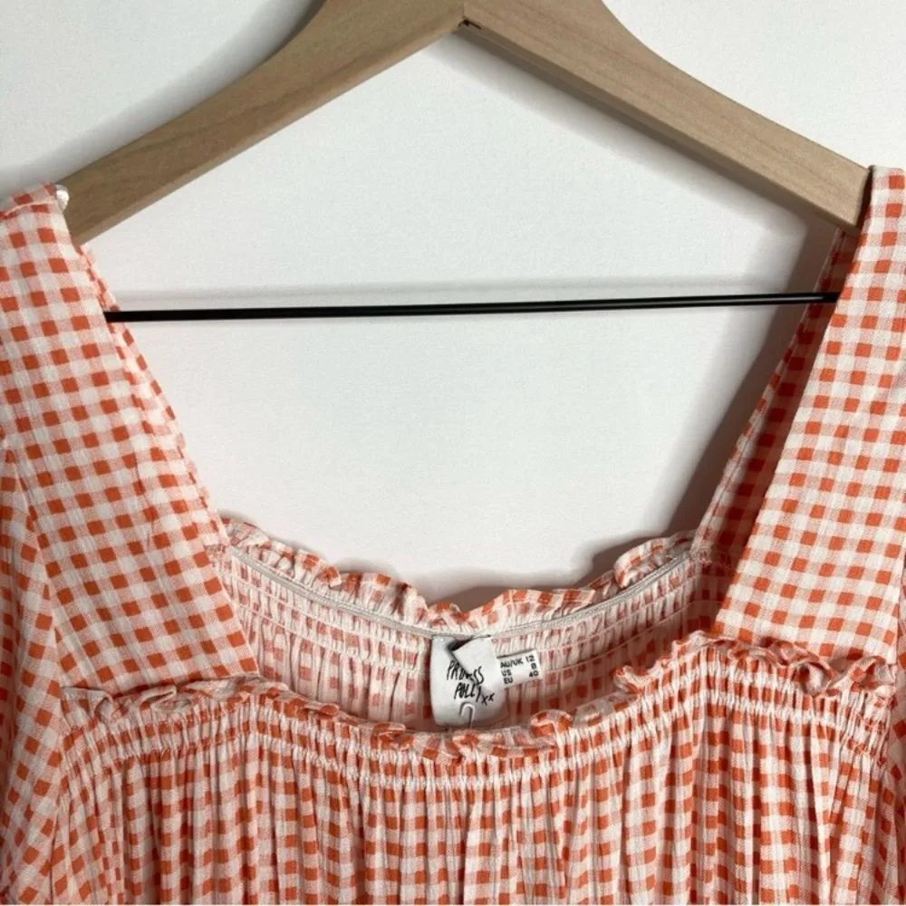 Princess Polly Lux Orange Gingham Mini Dress NWT Size 4 - Image 12