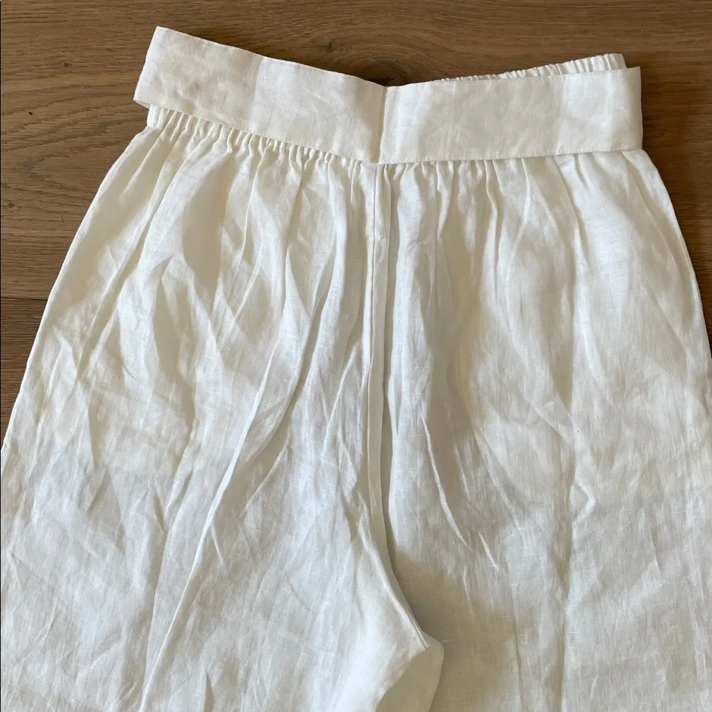 Free The Label Monaco 100% Linen Pants Off White Size X - Image 13