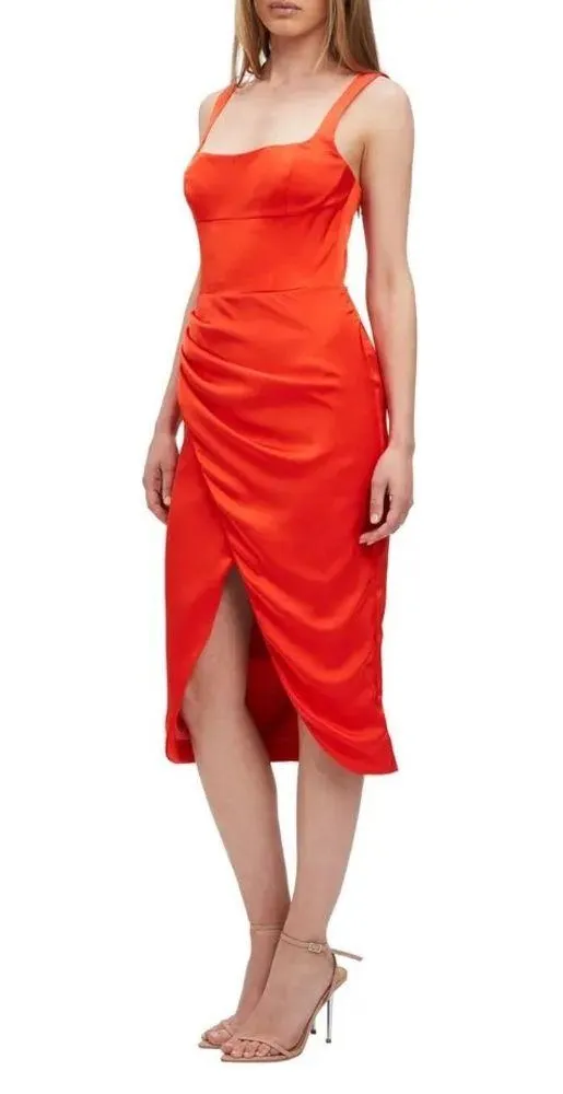 BARDOT Lucielle Faux Wrap Satin Dress, Size 6, $139 - Image 5