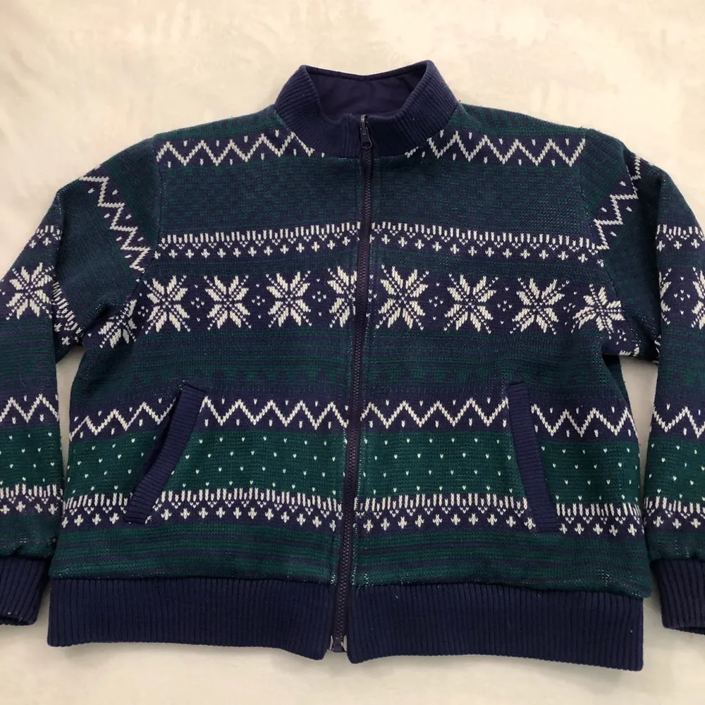 Vintage 90s CBO New York Reversible Full Zip Up Purple Snowflake Jacket Women 1X - Image 2