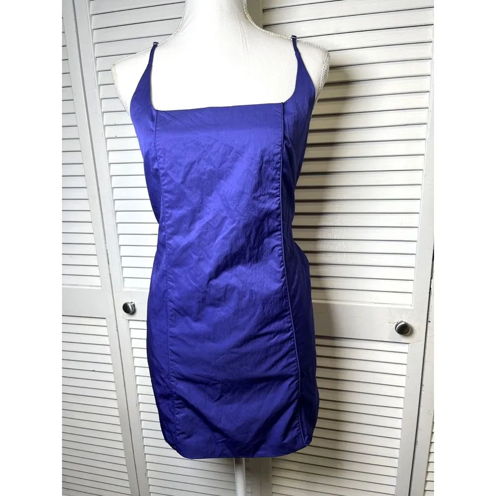 Free People Marissa Square Neck Mini Dress Size Small NWOT Purple Retails $200 - Image 5