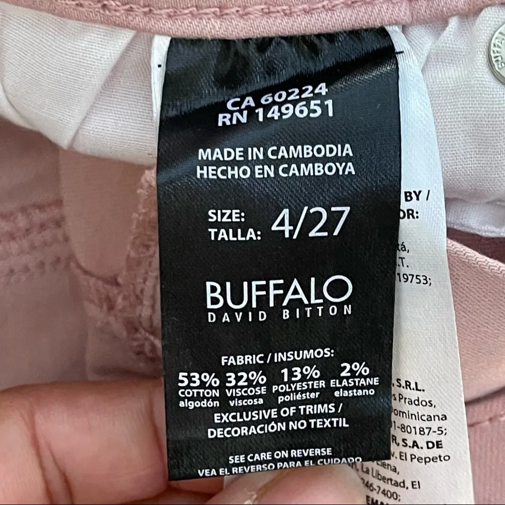 Buffalo David Bitton Aubrey pink stretch mid rise ankle skinny jeans size 27 - Image 11