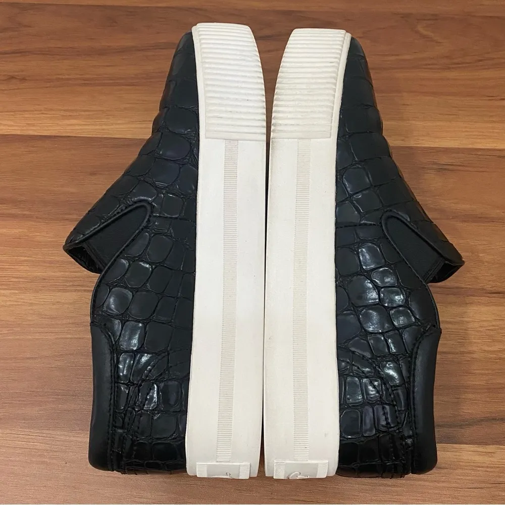 Ash  Karma Black Python Leather Slip On Platform Sneakers Size 37 - Image 8