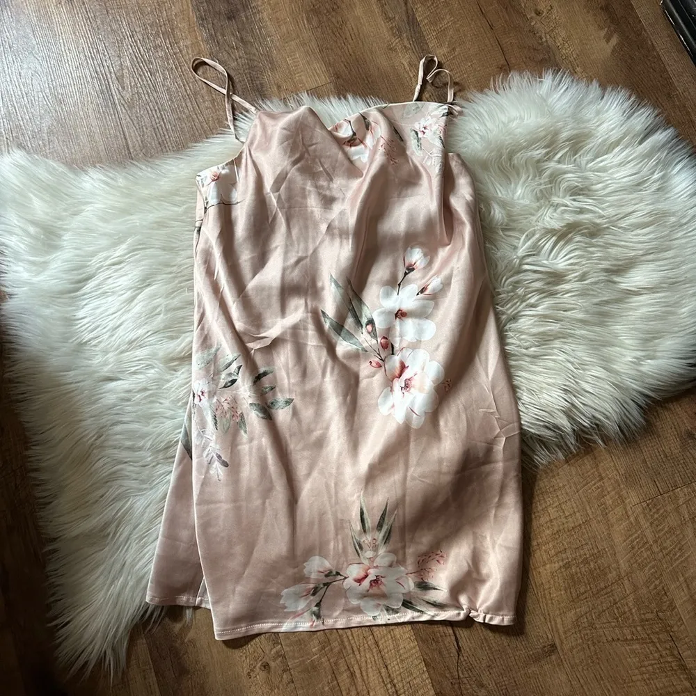 PRINCESS POLLY Sunshowers Mini Dress Beige - Image 3