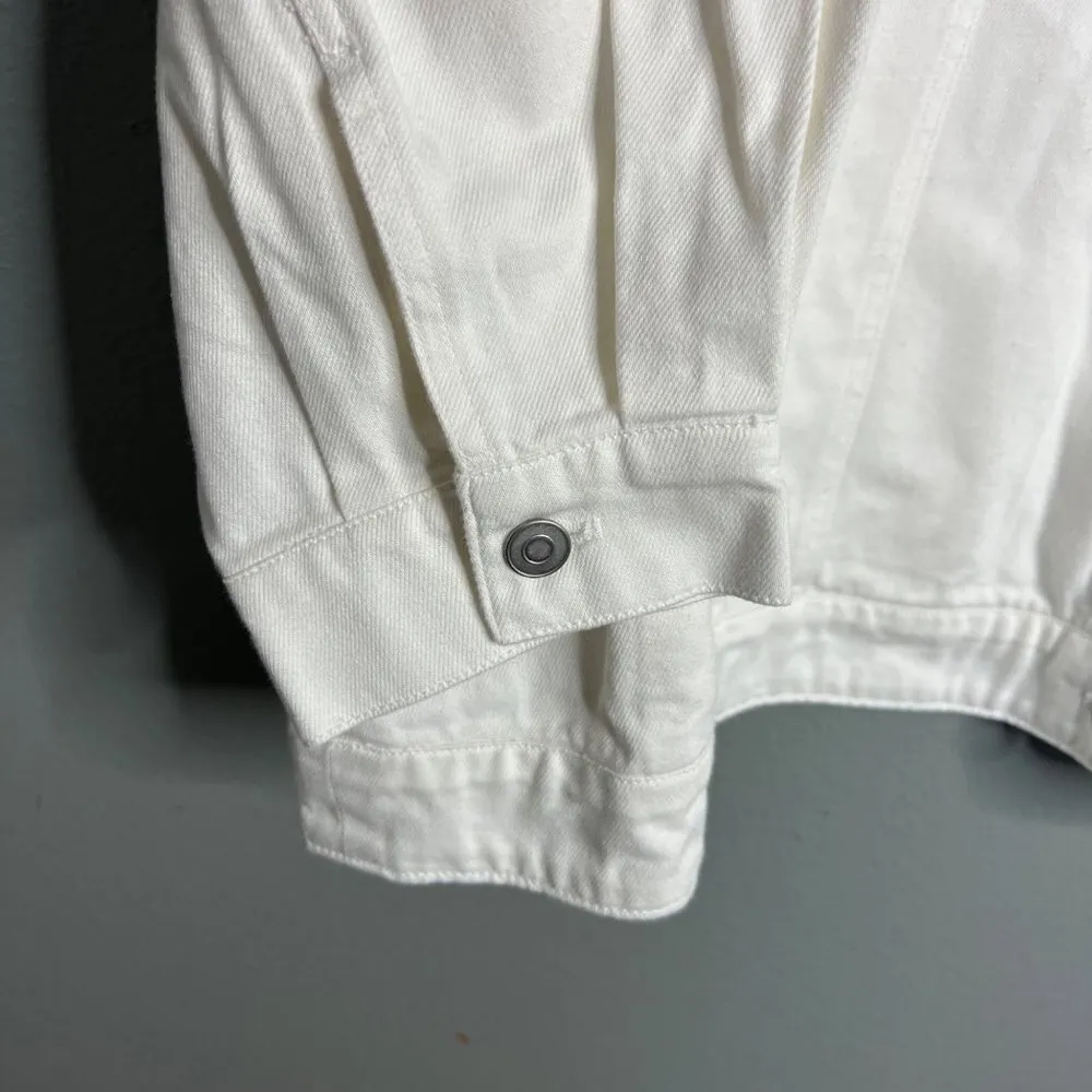 NWT Avec Les Filles Ruffle Sleeve Denim Jean Jacket White‎ Spring Plus Size 2X - Image 8