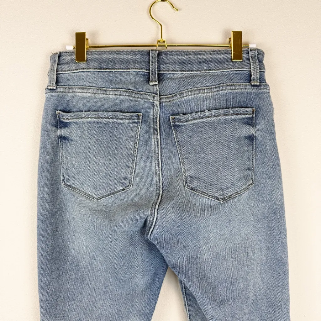 Evereve The Ever Straight High Rise Fit Lightwash Distressed Jeans Size 26 - Image 9