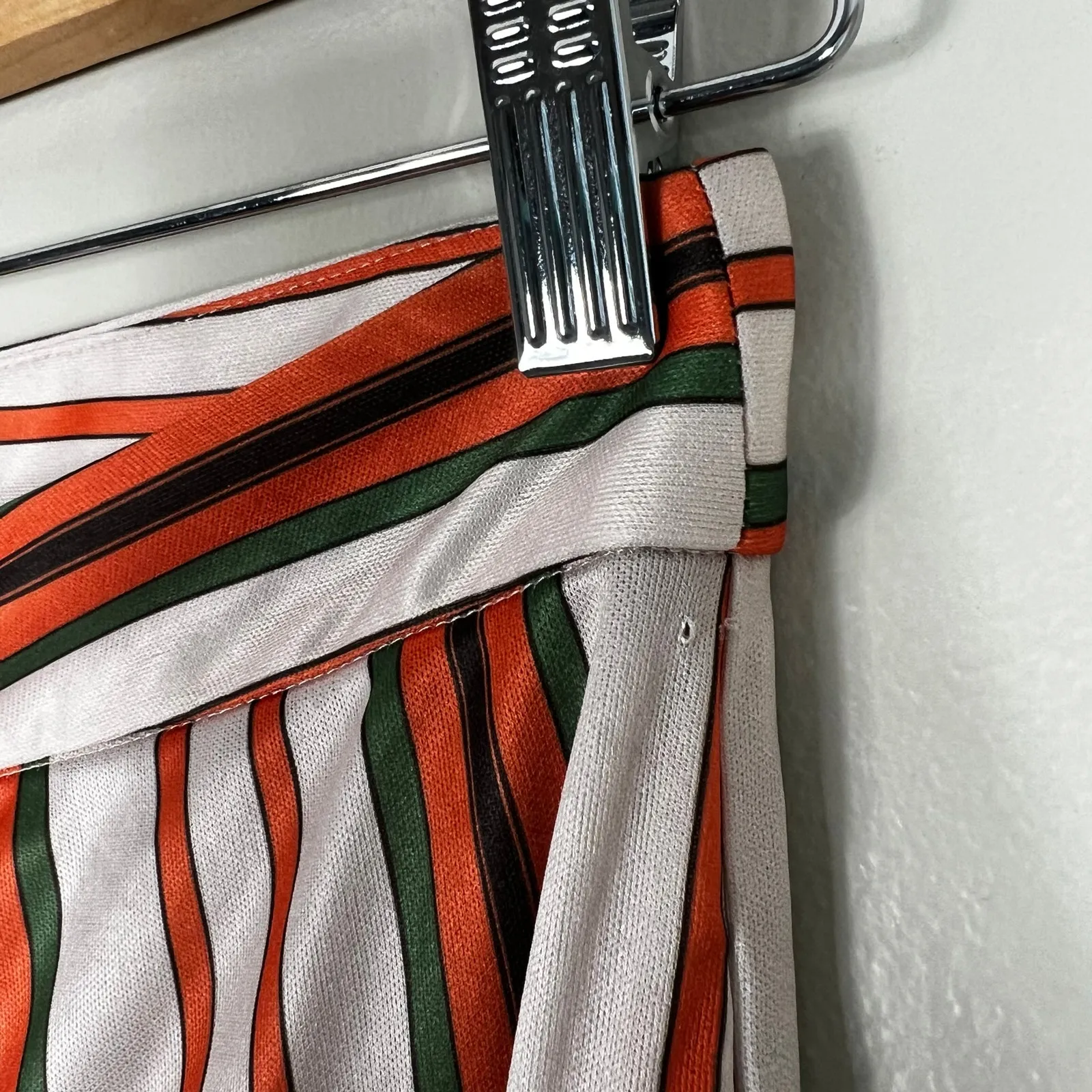 NWT Princess Polly Flare Pants Womens 4 Orange Striped High Rise Satin Retro 90s - Image 9