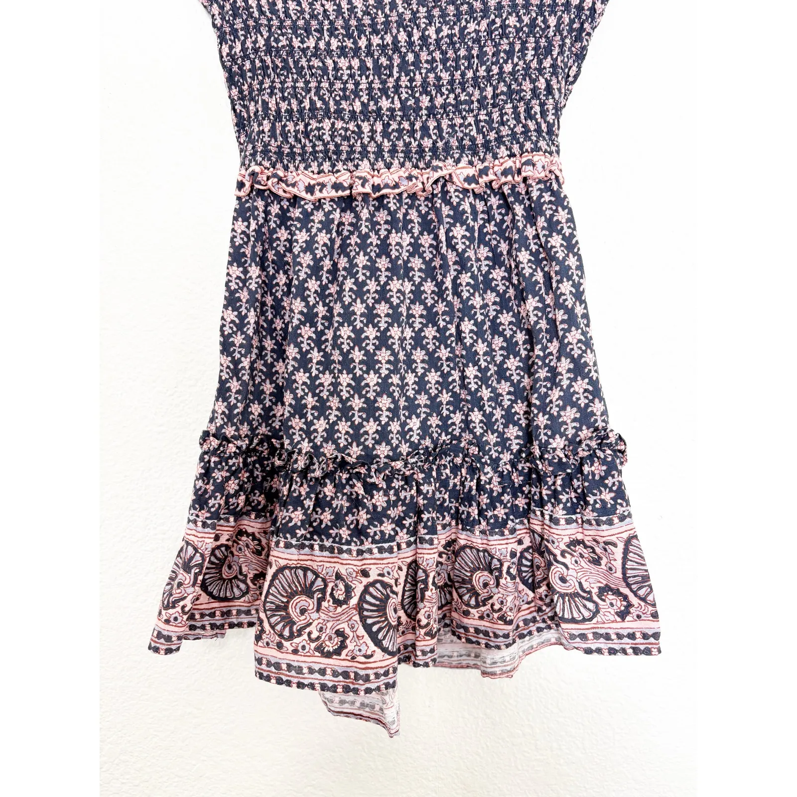 Sea New York Jasper Border Multicolor Mini Dress Size XS Cotton Boho Cut Out Blue - Image 11