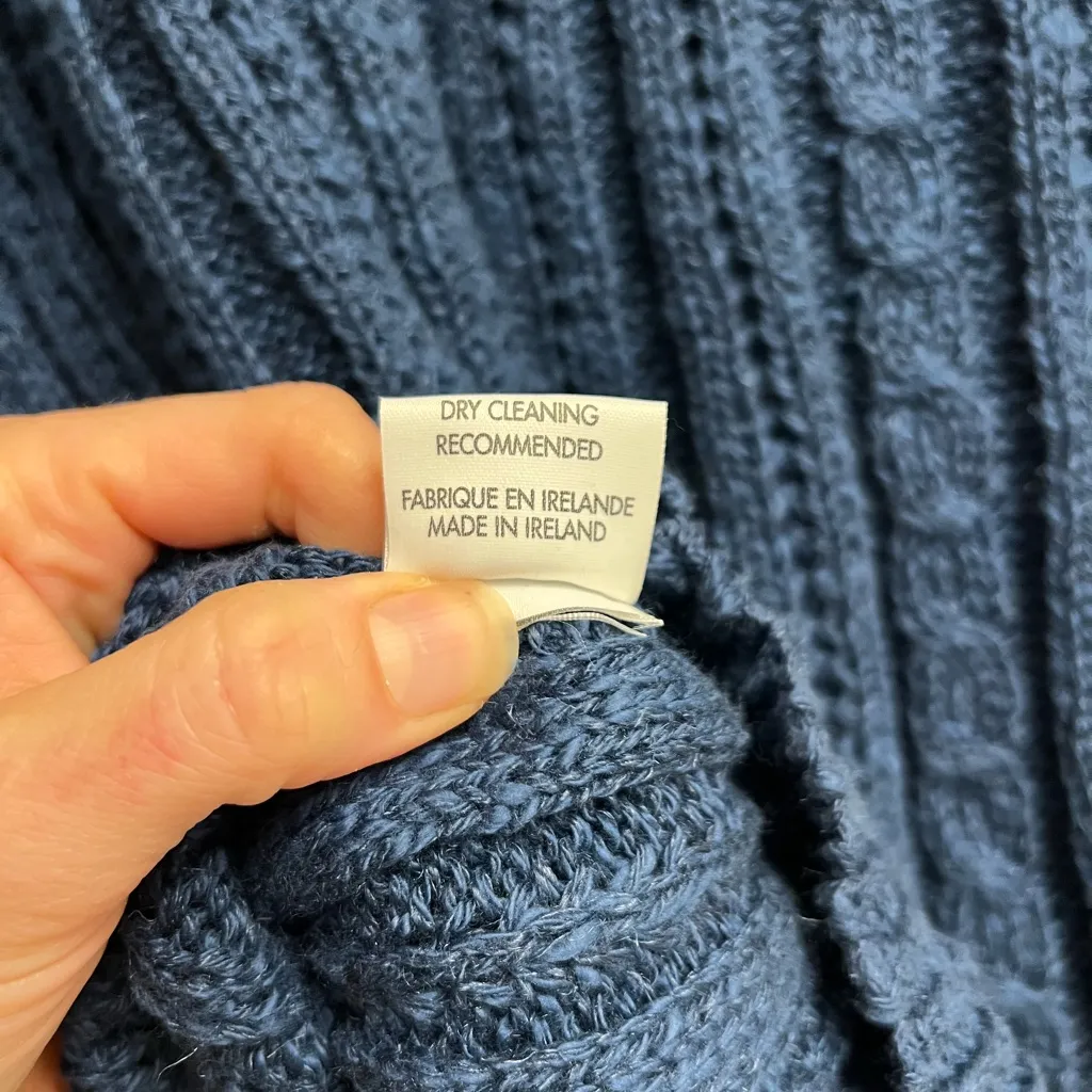 Hackett & Turpin Blue Ireland Cable Knit Sweater Size L - Image 11