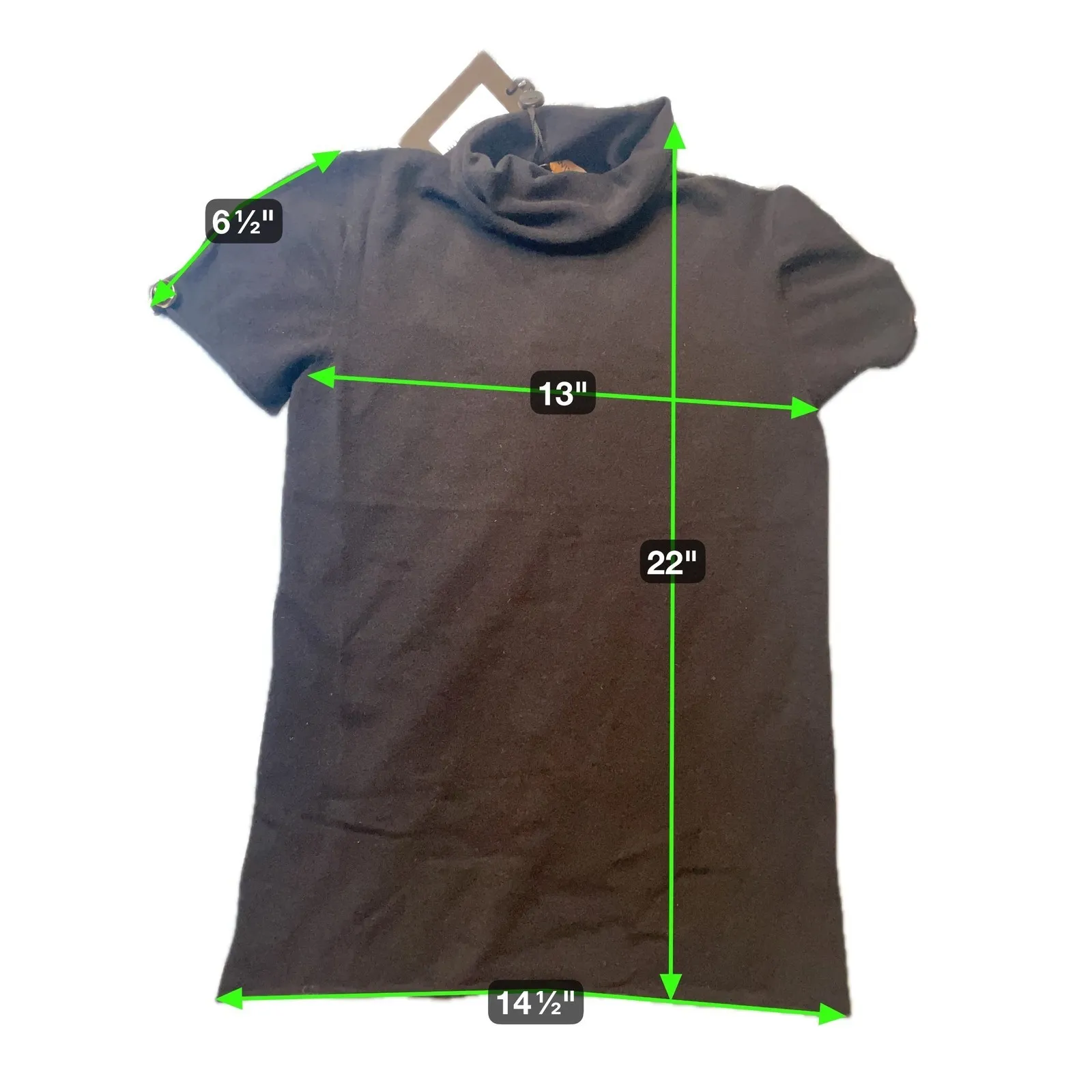 TWINSET Milano Black Short Sleeve Turtleneck Sweater Top Size Xs NWT - Image 3