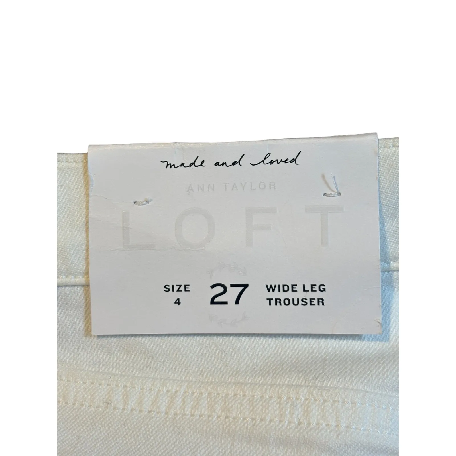 Ann Taylor LOFT White Wide Leg Trouser Pants Jeans Women Size 27 4 NWT - Image 10
