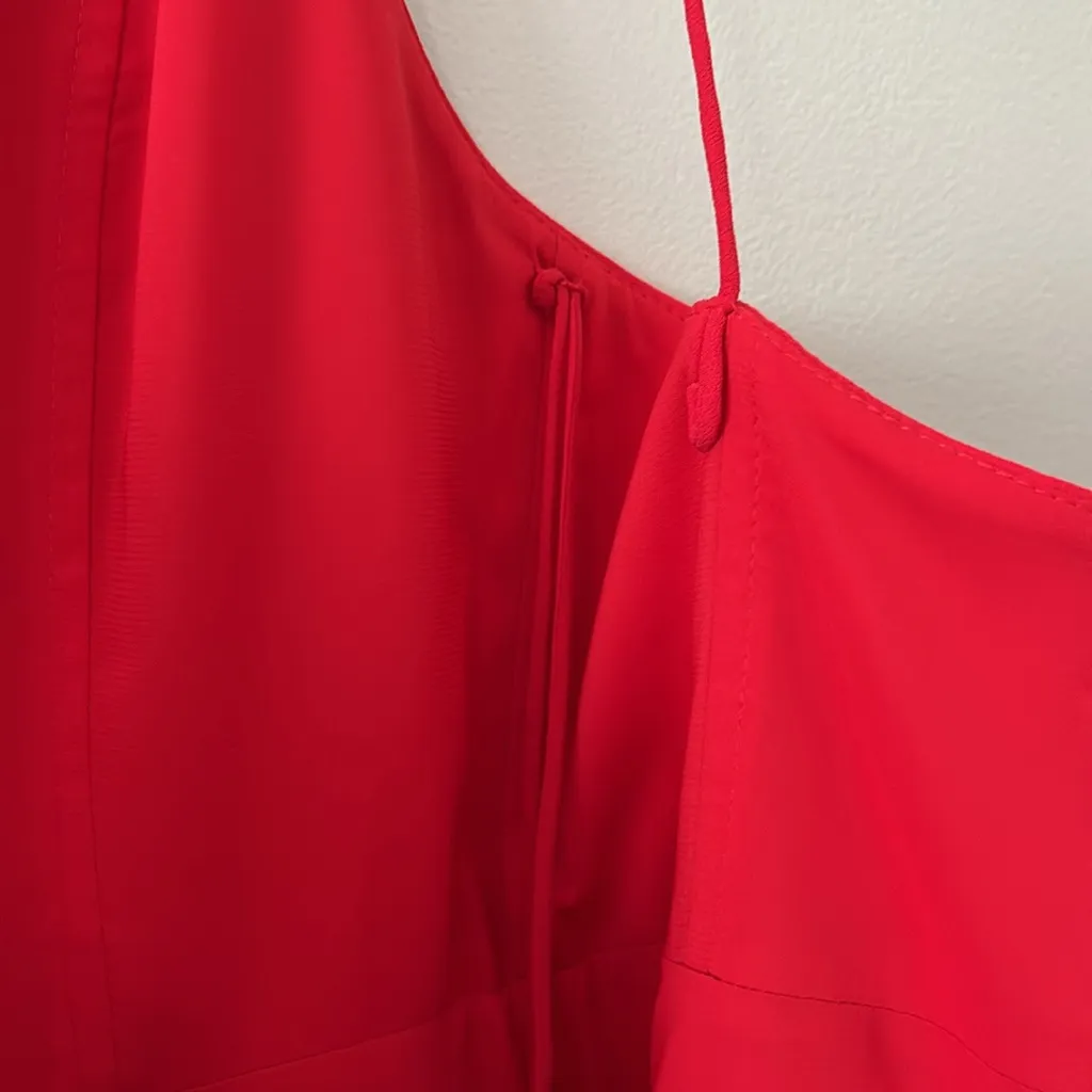 New Alice + Olivia Palmira Ruffle Tank Dress in Paprika Red Mini Size 6 - Image 10