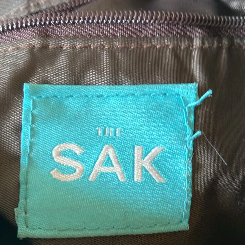 The Sak : Small Brown Floral Patch Crochet Bag/Purse - Image 3