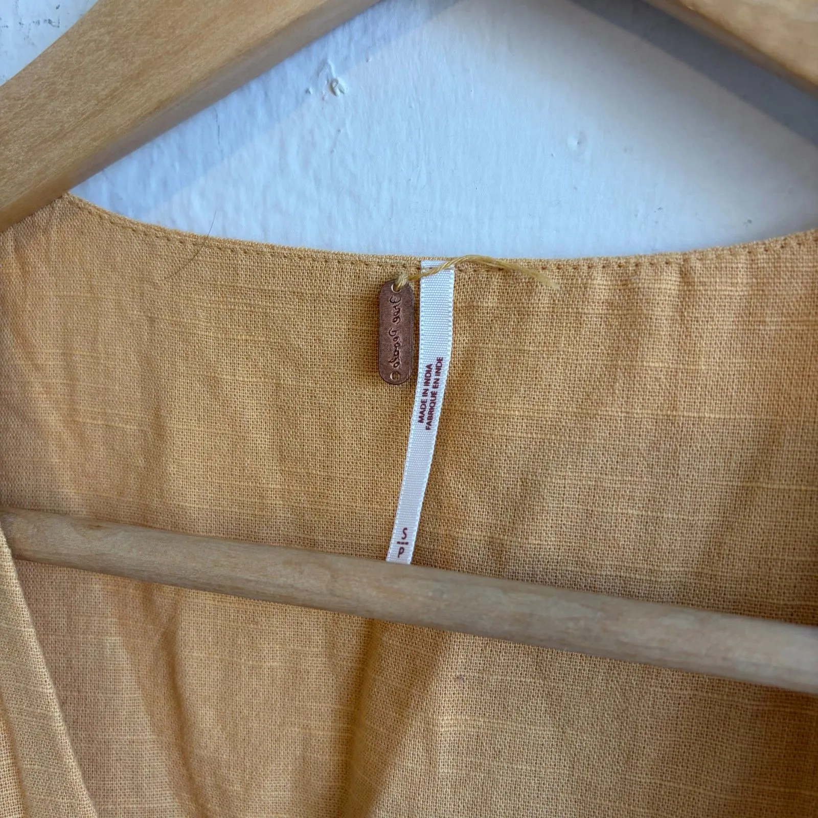 FREE PEOPLE Diana Yellow Mustard Wrap Sleeveless Midi Dress Womens Small - Image 6