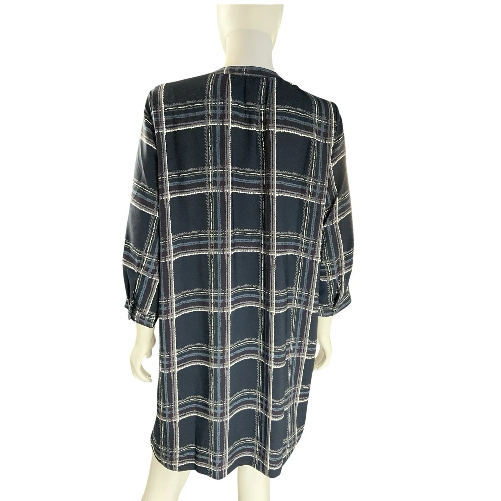 Loft Outlet Womens Long Sleeve Dress Shirt Large‎ Petite Plaid Multicolor V-neck - Image 4