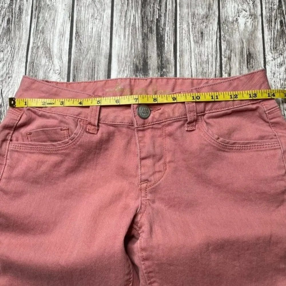 American Rag Cie Low Rise Dusty Rose Soft Pink Skinny Jeans 1 Regular 1R Stretch - Image 8