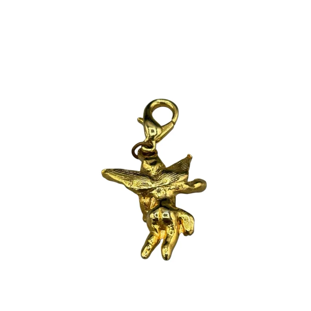 Vintage Gold Tone Angel Charm Guardian Cherub Religious - Image 6