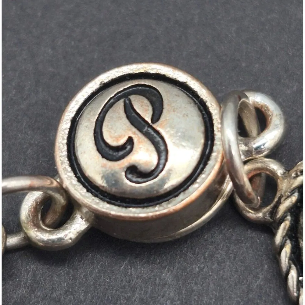 Silver Tone & Ice Blue Bracelet Western Style Details Magnetic Clasp 7.5" - Image 5