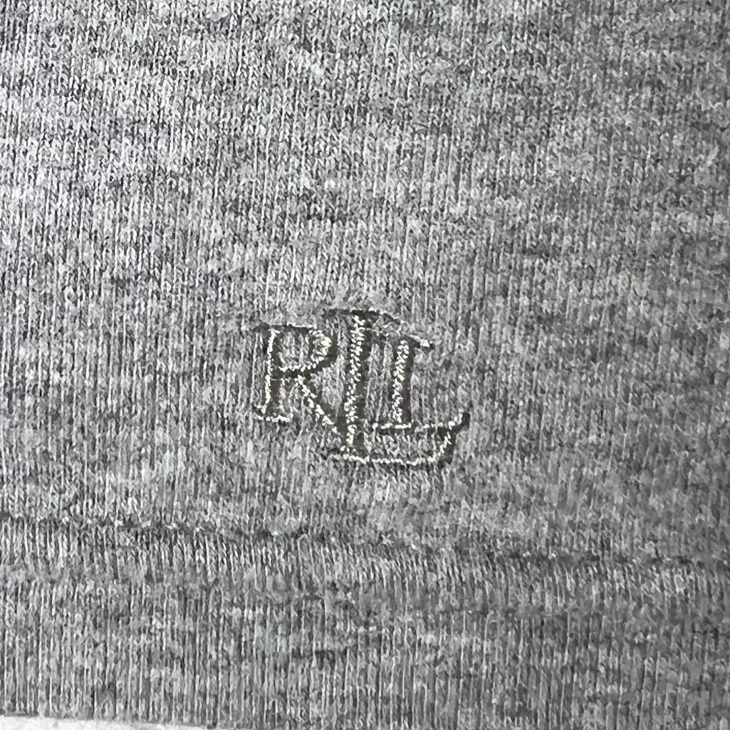 Lauren Ralph Lauren Two-Tone Gray Short Sleeve Casual T-Shirt Top Size Large - Image 4
