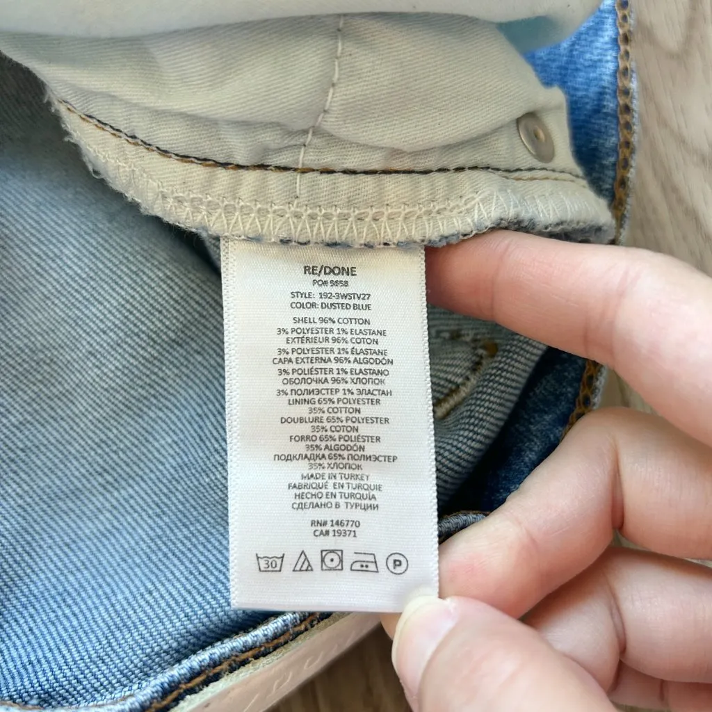 Re/Done Originals 70s Stove Pipe Denim Jeans in Dusted Blue Size 25 LIKE NEW - Image 9