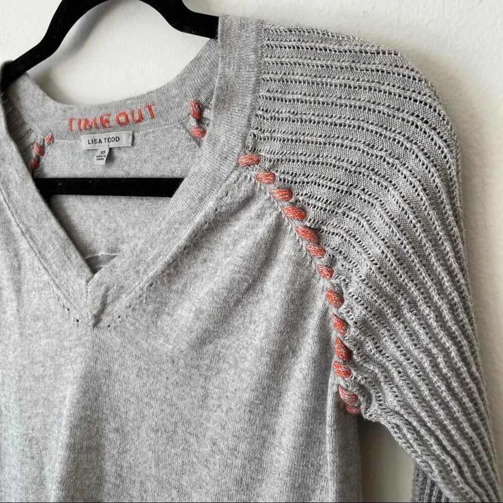 Anthropologie Lisa Todd Time Out V Neck Sweater Women's XS - Image 10