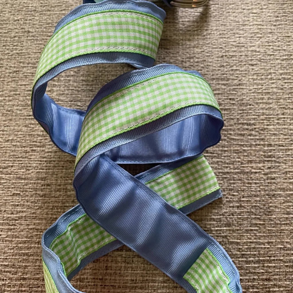 Eliza B Blue‎ and Green Gingham Belt SZ Small - Image 5