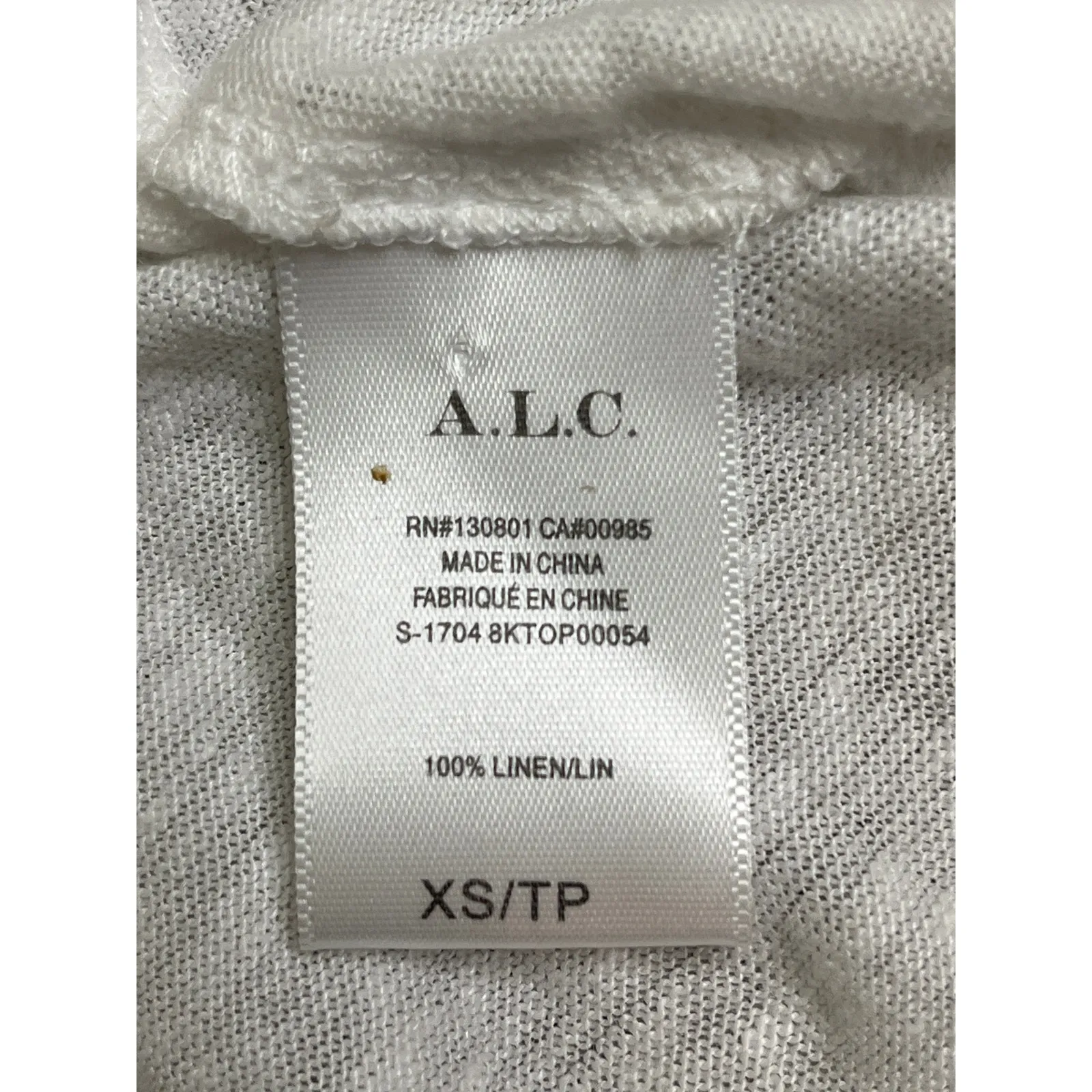 A.L.C. Alber Lace-up Back linen T-Shirt, size XS - Image 5
