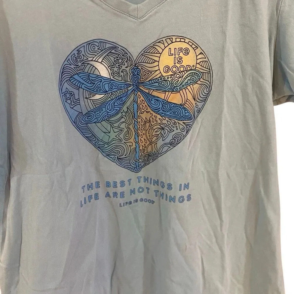 Life is Good short sleeve blue XS classic the best things in life are not things - Image 3