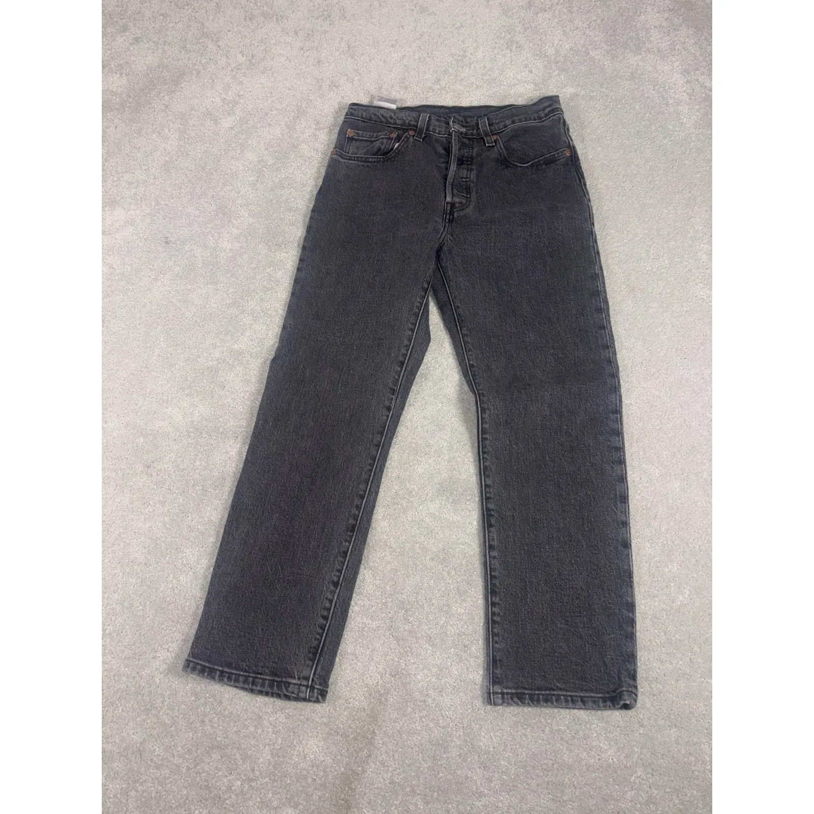 womens levis premium Denim black Gown At washed 501 jeans Size 26x26 Button Fly - Image 2