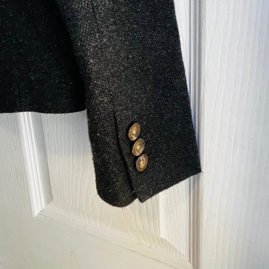 Gap Academy Blazer Women's Size 2 Dark Gray Tweed Two Button Jacket Wool Blend - Image 8