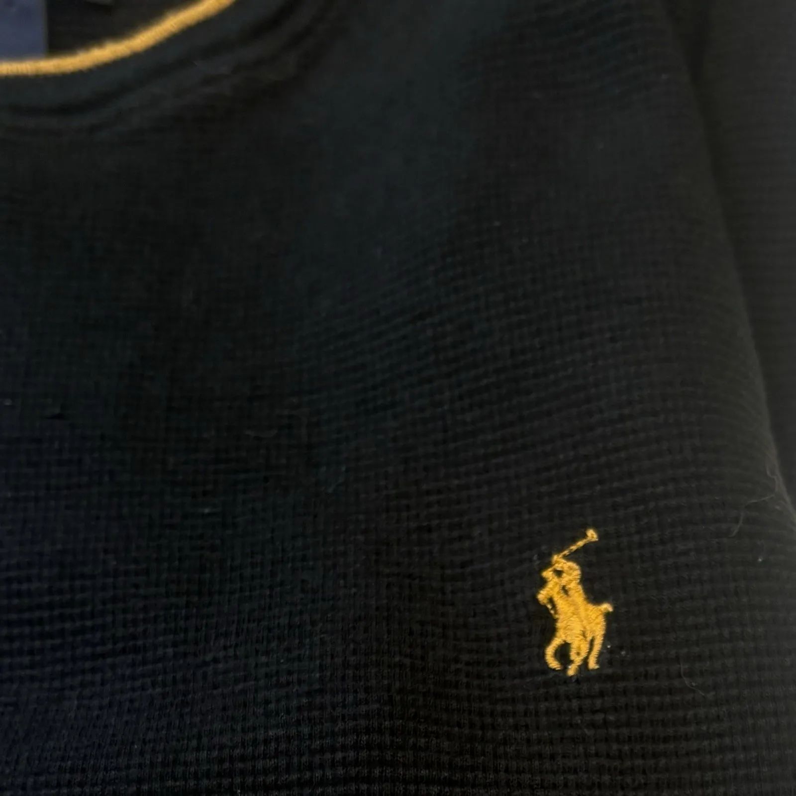 Polo‎ Ralph Lauren Waffle Knit Thermal Crewneck Long Sleeve Sweater Womens Large - Image 3