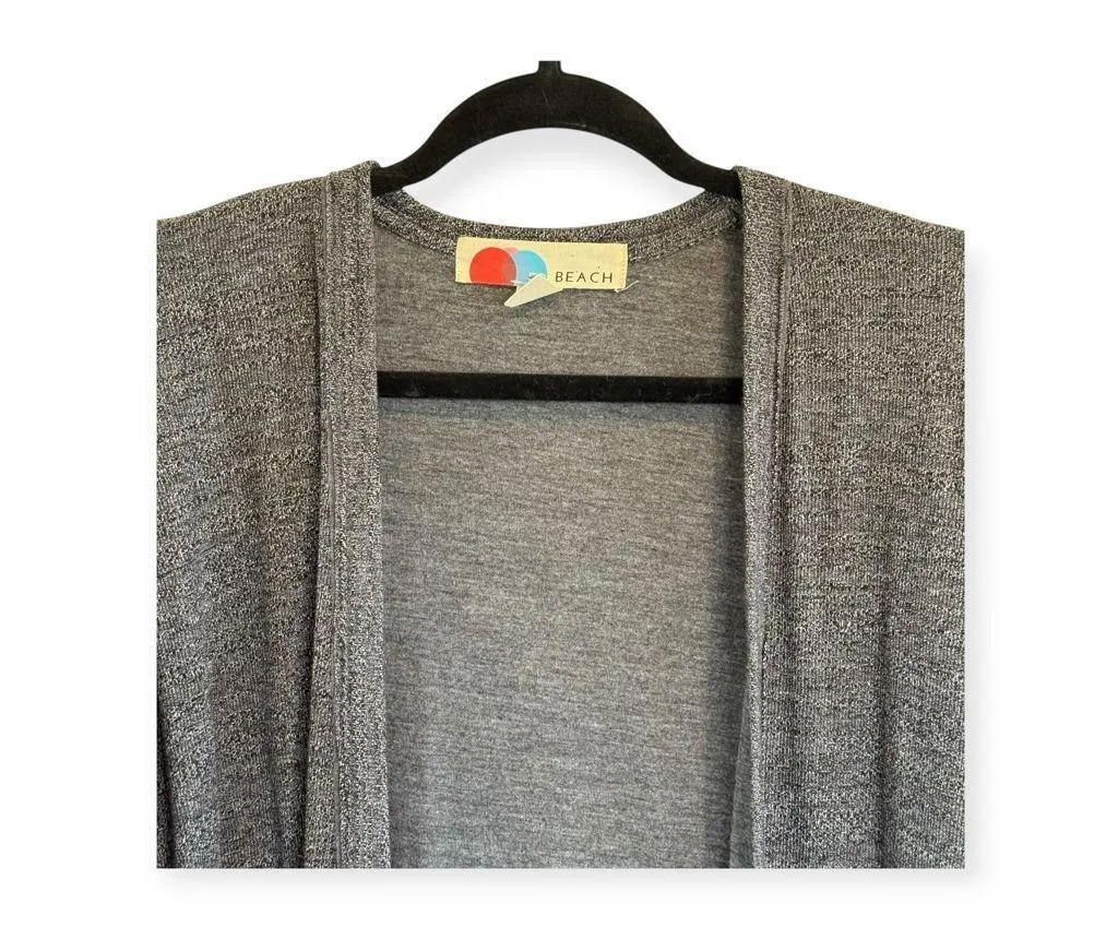Free People FP Beach ☀︎︎ Bicoastal Open Duster Long Cardi ☀︎︎ Charcoal ☀︎︎ Small Gray - Image 9