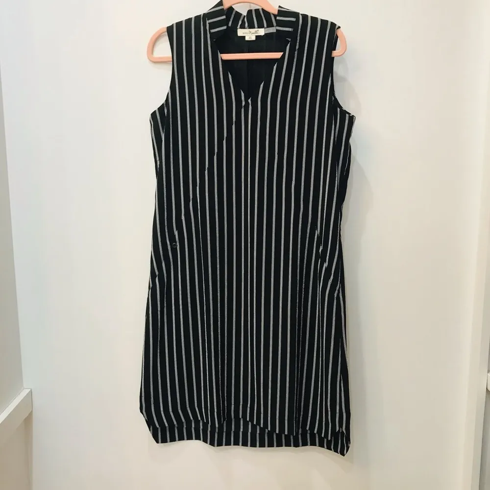 Simply Noelle boutique black dress white stripes sz XS - Image 66