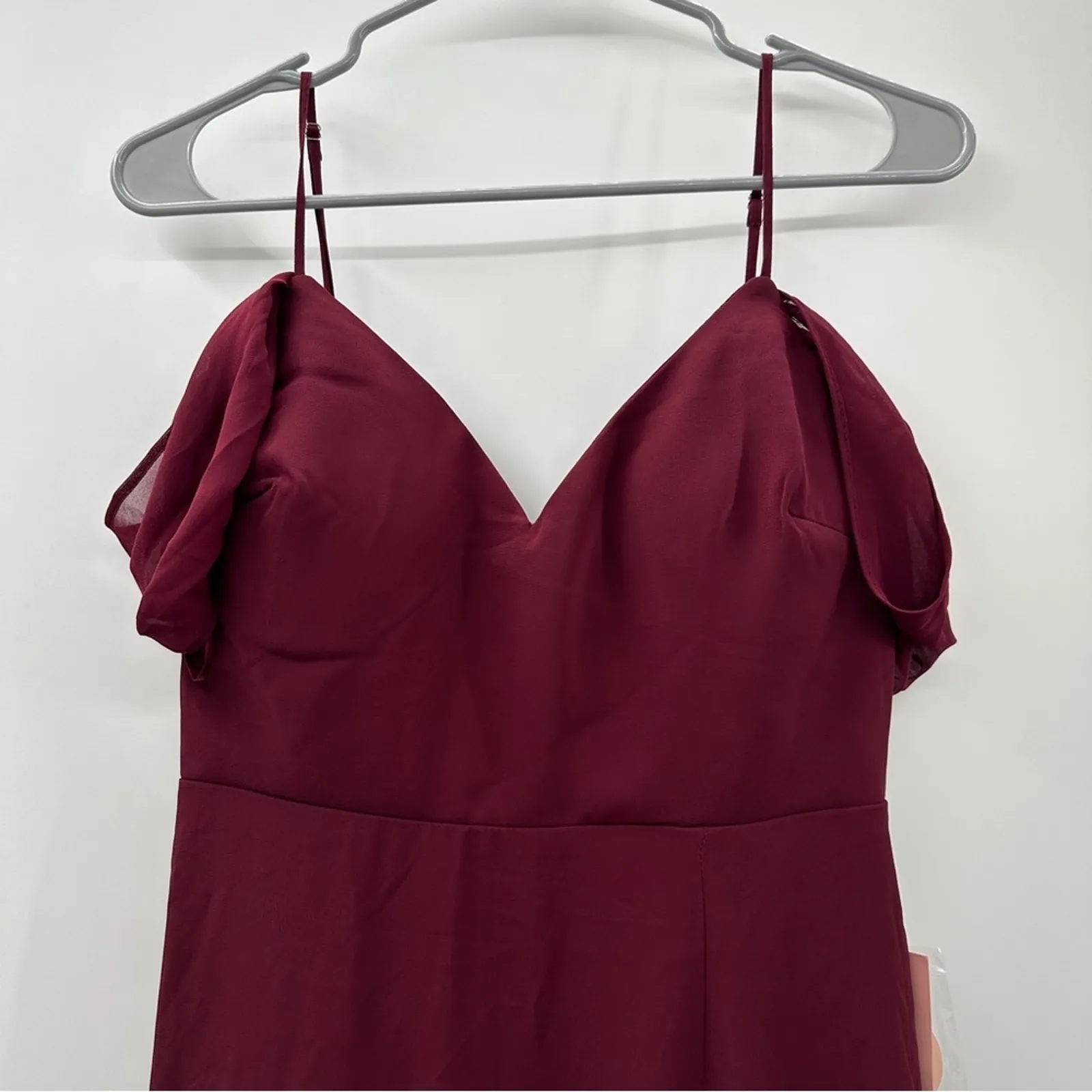 Birdy Grey Devin‎ Convertible Chiffon Bridesmaid Dress in Cabernet Sz S NEW - Image 3