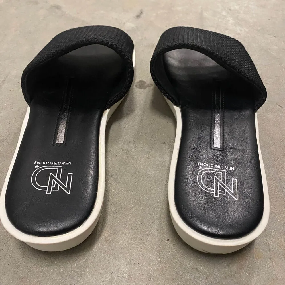 New Directions Sergia Black Slides Women's Sz 7.5 - Image 4
