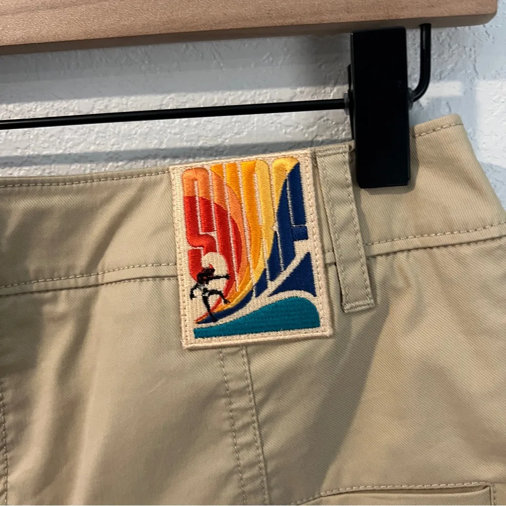 Jucy Judy Lightweight Tan Stretch Cropped High Rise Barrel Leg Pants‎ Size 26 - Image 6