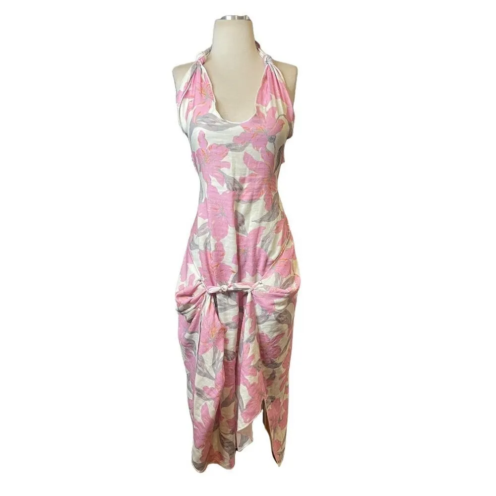 Atoir Sardinia Midi dress in Lily Bloom Pink Small New Womens Floral linen - Image 8