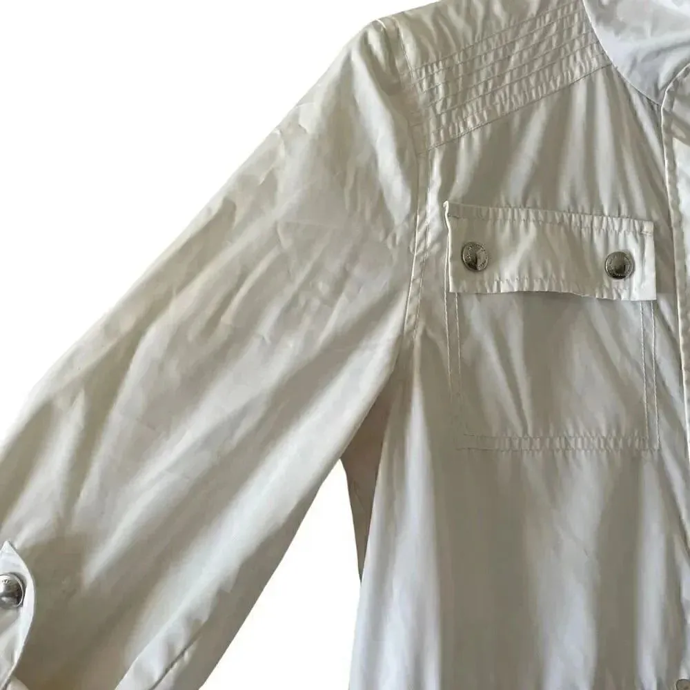 Weatherproof Women’s White Long Sleeves Wind Breaker Rolling Sleeves Jacket SZ S - Image 4