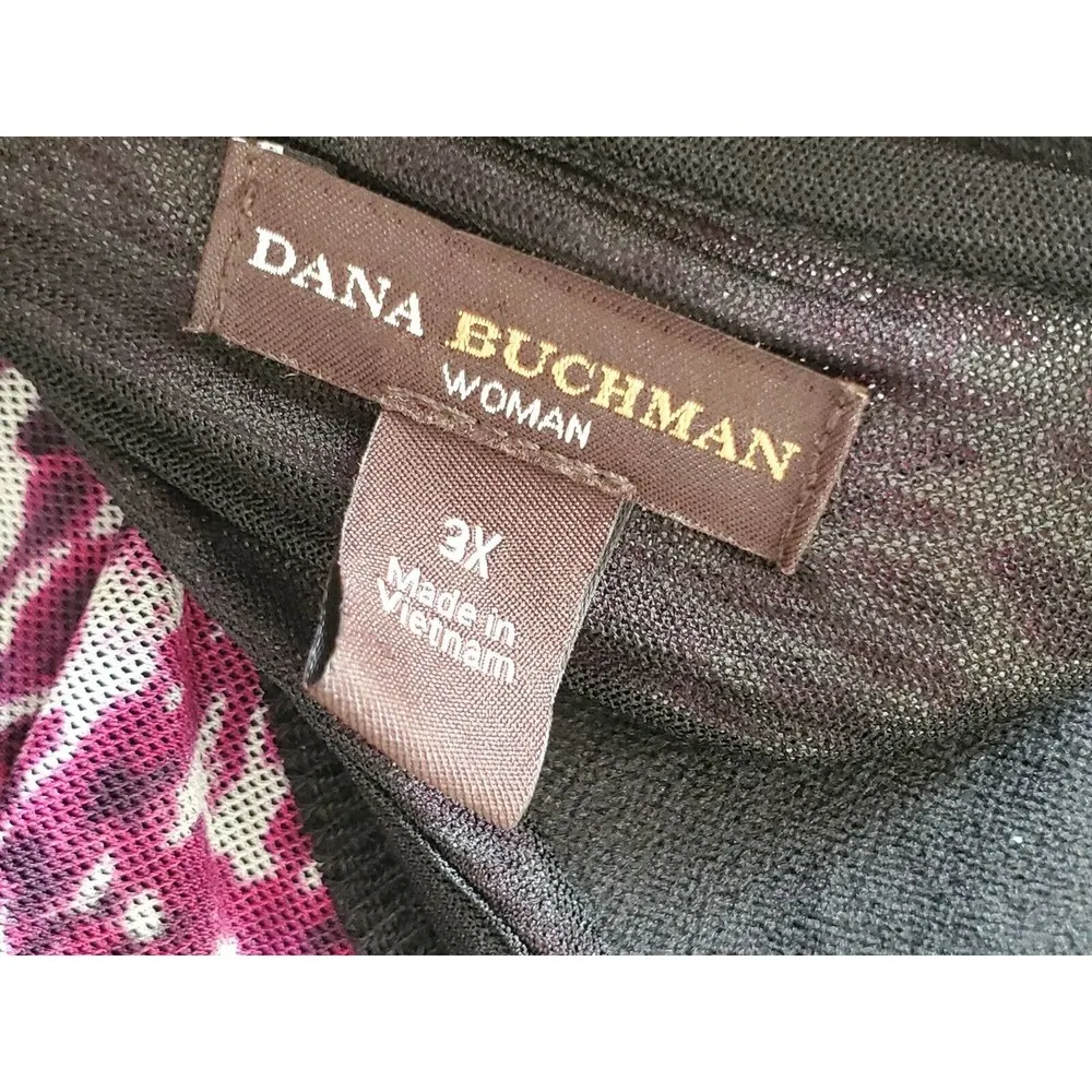 Dana Buchman Womens Purple Leopard 100% Nylon Round Neck Top Blouse Size 3X - Image 7