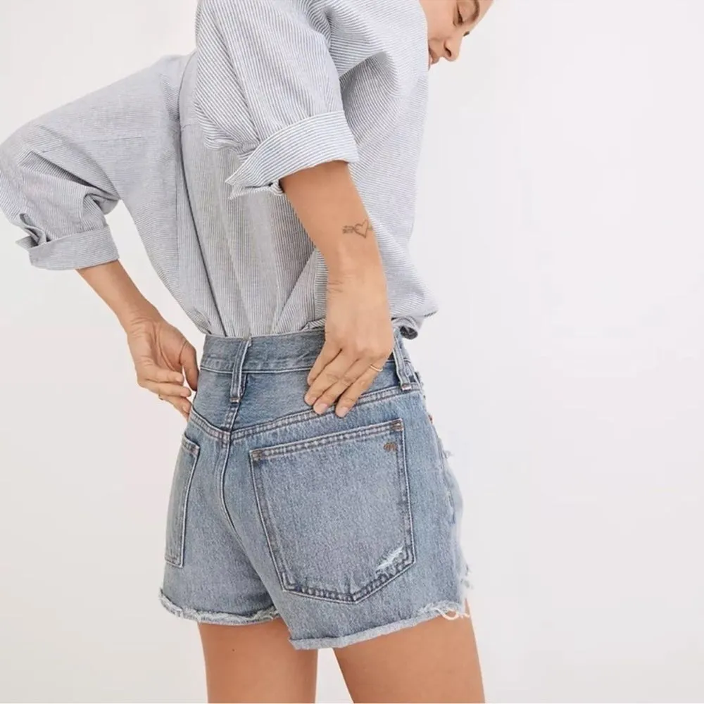 Madewell Relaxed Denim Shorts in Renfield Wash Destructed Edition ND697 - Image 6